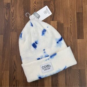 NWT Coal Tie-Dye Beanie White and Blue